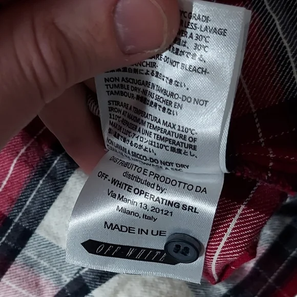 SS15 Off-White | Virgil Abloh | Button Up Flannel | Hazard Paint Logo | Oversize - Picture 16 of 16